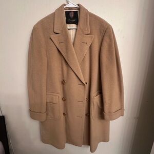 Vintage Camel Hair Polo Coat Double Breasted Tan Overcoat